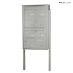 Bloc 8 Boîtes Aux Lettres Collectives Extérieur Sur Pieds - Modèle 2 X 4 - Gris Agate - Leabox.com