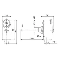Aquastat Plongeant Simple - CBM -CAZABOX SOLDES 121027 t