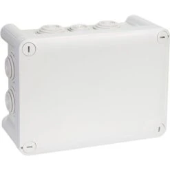 Boîte Grise Rectangulaire - 220 X 170 Mm - 14 Embouts - Couvercle Vis 1/4 De Tour - Plexo - Legrand
