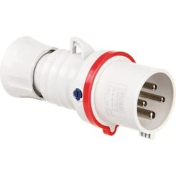 Fiche Mobile Droite Protégées - Rouge - 32A - 380 à 415 V - 3P+T - Gewiss