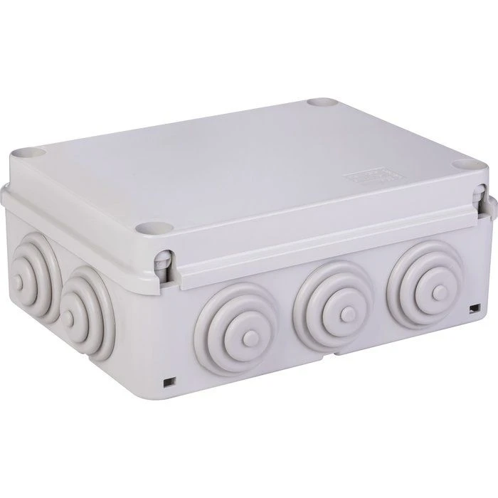 Boîte Grise Rectangulaire - 150 X 110 Mm - 10 Embouts - Couvercle Vis 1/4 De Tour - Gewiss 1 Boîte Grise Rectangulaire - 150 X 110 Mm - 10 Embouts - Couvercle Vis 1/4 De Tour - Gewiss