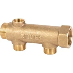 Collecteur 2 Sorties - MF 3/4" - M 1/2" - Avec Prise De Purge F 3/8" - Riquier