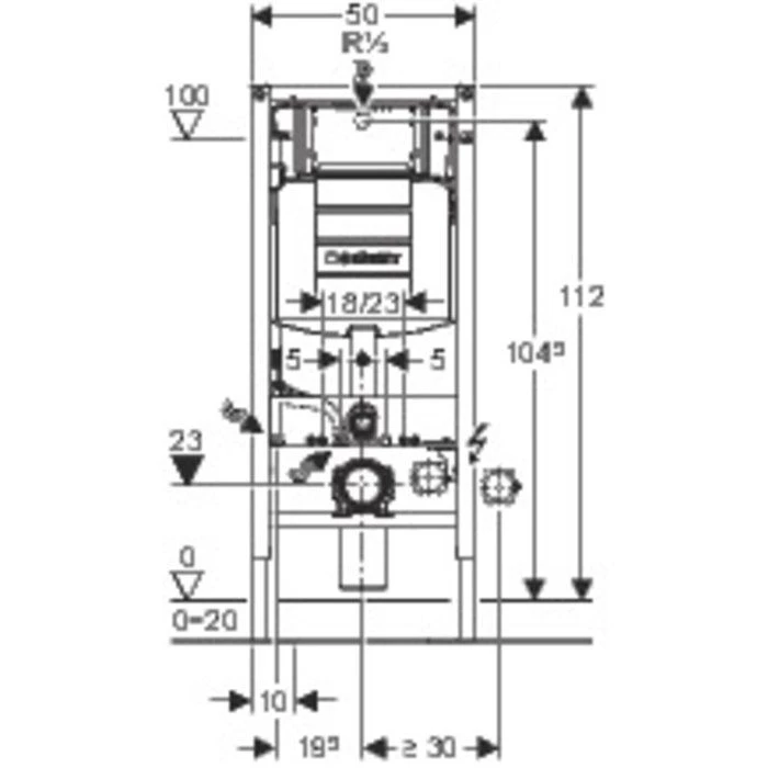 Bâti-support Autoportant - Duofix Sigma 12 Cm - Geberit 2 Bâti-support Autoportant - Duofix Sigma 12 Cm - Geberit – Image 2