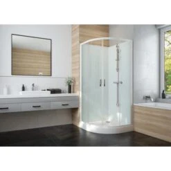 Cabine De Douche 1/4 De Rond - Porte Coulissante - Verre Transparent - 90 X 90 Cm - Izi Glass2 - Leda