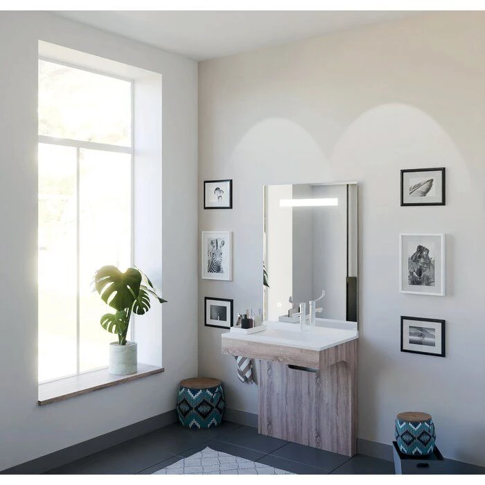 Meuble Salle De Bain Complet Altea Avec Miroir Rétro-éclairant Sensitif - Largeur 70 Cm - Créazur 6 Meuble Salle De Bain Complet Altea Avec Miroir Rétro-éclairant Sensitif - Largeur 70 Cm - Créazur – Image 6