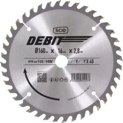 Lame Carbure Denture Alternée - 160x16 40d - SCID