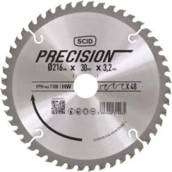 Lame Carbure Denture Alternée Pour Machnine Stationnaire - 216x30 48d - SCID