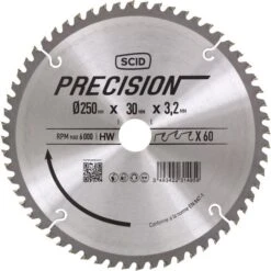 Lame Carbure Denture Alternée Pour Machnine Stationnaire - 250x30 60d - SCID