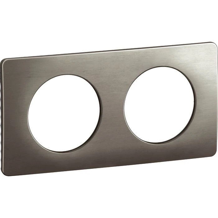Plaque De Finition Acier Satiné - 2 Postes - Céliane - Legrand 1 Plaque De Finition Acier Satiné - 2 Postes - Céliane - Legrand