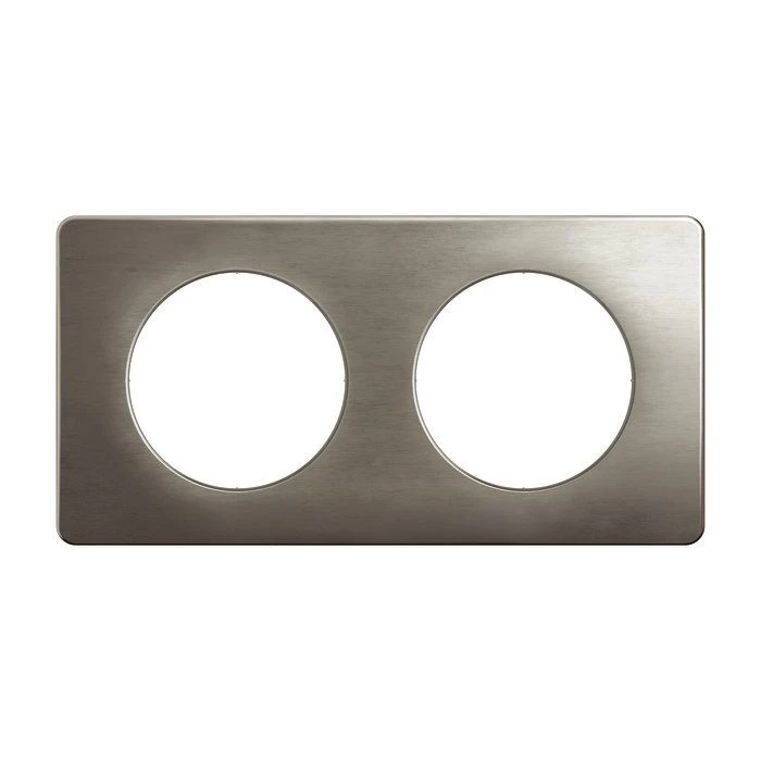 Plaque De Finition Acier Satiné - 2 Postes - Céliane - Legrand 2 Plaque De Finition Acier Satiné - 2 Postes - Céliane - Legrand – Image 2