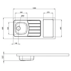 Évier Inox 1 Cuve Avec égouttoir - 120 X 60 Cm - Iséo - Moderna -CAZABOX SOLDES 267561 t 1