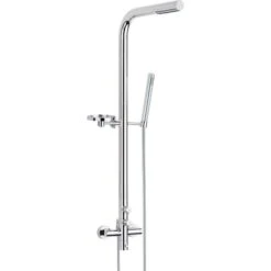 Colonne De Douche Thermostatique Chromé - Douchette 1 Jet - Avec Porte Savon - Allure - Valentin