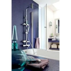 Colonne Bain / Douche Thermostatique Chromé - Tête Douche Carrée 30 Cm - Douchette 1 Jet - Avec 2 Tablettes - Touareg 300 - Valentin 11 Colonne Bain / Douche Thermostatique Chromé - Tête Douche Carrée 30 Cm - Douchette 1 Jet - Avec 2 Tablettes - Touareg 300 - Valentin -CAZABOX SOLDES 287722 u 1