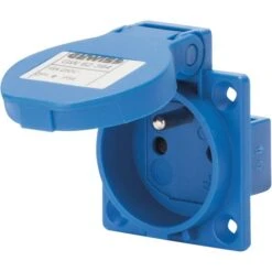 Socle De Prise - A Encastrer à 10° - Standard Français - 2P+T - Bleu - Gewiss