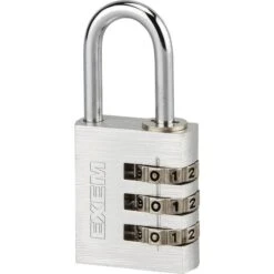 Cadenas à Combinaison Aluminium - 30 Mm - 3 Chiffres - Exem