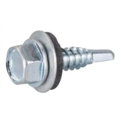 Vis Tôle Tête Hexagonal - Ø 6,3 Mm - 32 Mm - Zingué Blanc - Boîte De 100 Pièces - Rifix