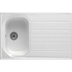 Evier Résine à Poser Québec - 1 Cuve Et 1 égouttoir - Moderna