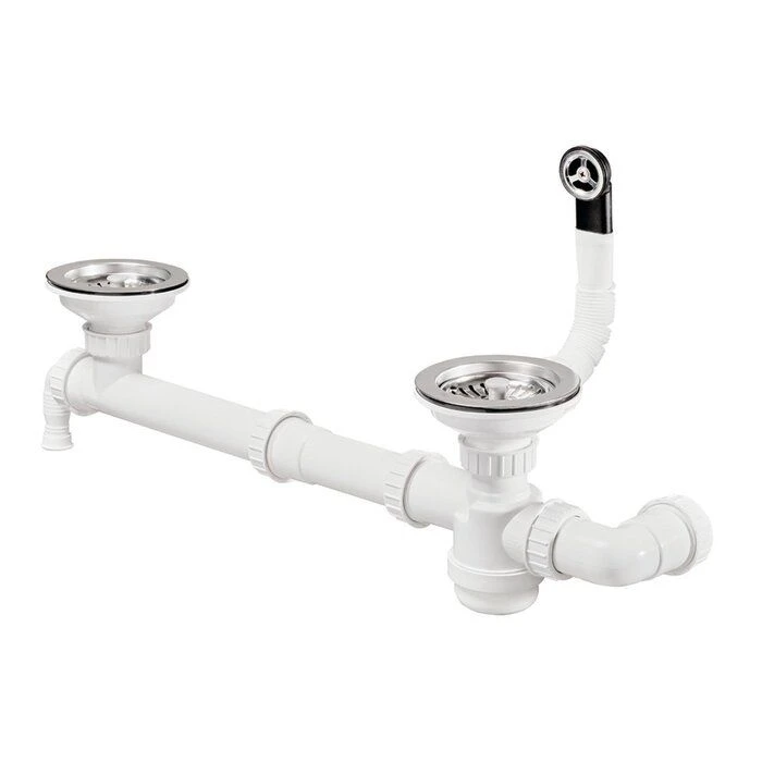 Évier Résine Blanc 2 Cuves Avec égouttoir – 120 X 60 Cm – Vidage Manuel Inclus - Montréal - Moderna 2 Évier Résine Blanc 2 Cuves Avec égouttoir – 120 X 60 Cm – Vidage Manuel Inclus - Montréal - Moderna – Image 2