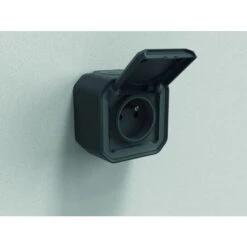 Prise De Courant étanche - Plexo - Complet - Legrand - 2P+T - 16 A - Anthracite - IP55 - En Saillie -CAZABOX SOLDES 403424 u 1
