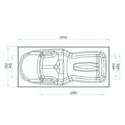 Baignoire Balnéo Kineplus 170 - Kinedo - Kineplus - Tête à Gauche - Installation Contre Un Mur -CAZABOX SOLDES 406244 t 2 6