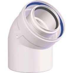 Coude Concentrique Polypropylène 45° TEN - Diamètre 80/125 - Vendu Par 2 - Tolerie Emaillerie Nantaise