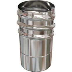 Adaptateur Poêle / Tubage Flexible à Visser TEN - Inox - Diamètre Poêle Mâle 80 - Diamètre Flexible 80/86 - Tolerie Emaillerie N