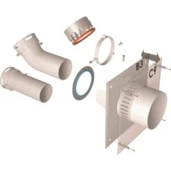 Plaque 4 En 1 Murale Et Plafond B3/C9 TEN - Diamètre 60 - Tolerie Emaillerie Nantaise