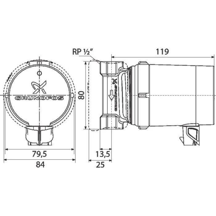 Circulateur F1/2" - Comfort UP 15-14 B PM - Grundfos 2 Circulateur F1/2" - Comfort UP 15-14 B PM - Grundfos – Image 2