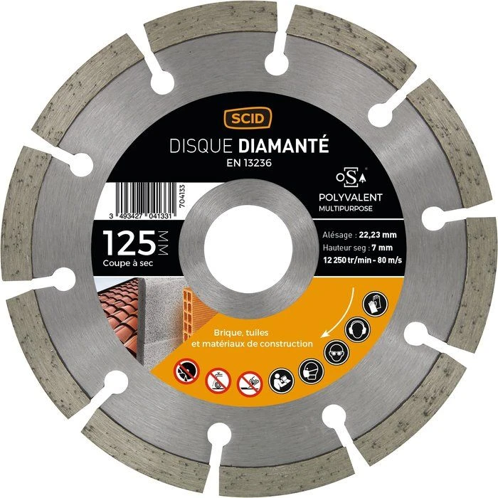 Disque Diamant Segmenté à Tronçonner Eco - Ø 125 Mm - Tous Matériaux - SCID 1 Disque Diamant Segmenté à Tronçonner Eco - Ø 125 Mm - Tous Matériaux - SCID