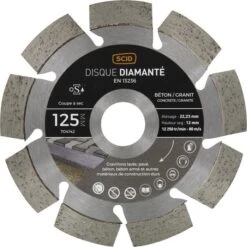 Disque Diamant à Tronçonner - Ø 125 Mm - Matériaux Durs - SCID