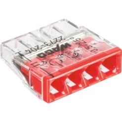 Borne De Connexion Wago Série 2273 Fil Rigide - Transparent - Rouge - Wago