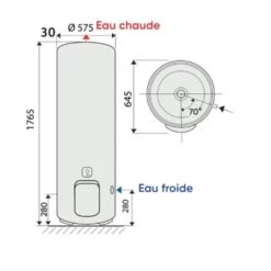 Chauffe-eau électrique Connecté - Aquéo - Atlantic - Vertical Mural - 200L - Ø51cm -CAZABOX SOLDES 902258576 mp t 2