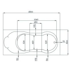 Baignoire Balnéo Romanza 180 - Kinedo - Vitalité - Tête à Droite - Installation Contre Un Mur -CAZABOX SOLDES 904219417 mp t 2