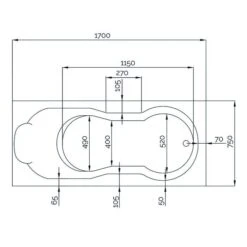 Baignoire Balnéo Romanza 170 - Kinedo - Vitalité - Tête à Droite - Installation Contre Un Mur -CAZABOX SOLDES 904219429 mp t 2 6